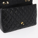 CHANEL Matelasse 30 Chain Shoulder Bag Lamb Skin Black Gold CC Auth 156627SAV-18
