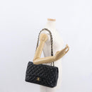 CHANEL Matelasse 30 Chain Shoulder Bag Lamb Skin Black Gold CC Auth 156627SAV-28