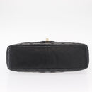 CHANEL Matelasse 30 Chain Shoulder Bag Lamb Skin Black Gold CC Auth 156627SAV-10