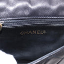CHANEL Matelasse Waist bag Lamb Skin Black Gold CC Auth 156628V-15