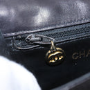 CHANEL Matelasse Waist bag Lamb Skin Black Gold CC Auth 156628V-19