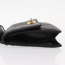 CHANEL Matelasse Waist bag Lamb Skin Black Gold CC Auth 156628V-5