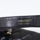 CHANEL Matelasse Waist bag Lamb Skin Black Gold CC Auth 156628V-9