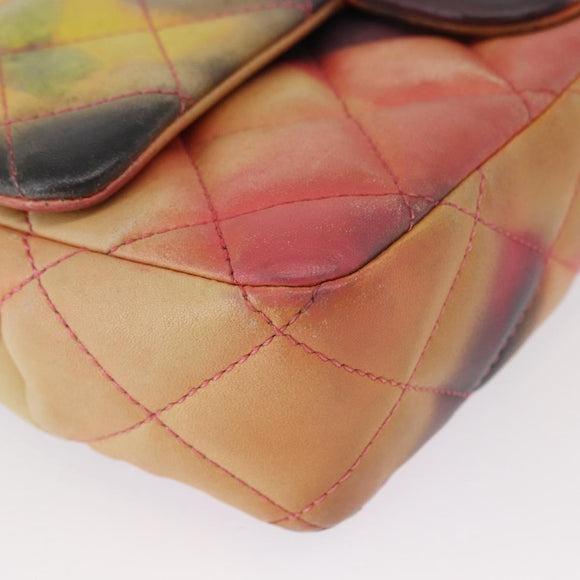 CHANEL Chain Matelasse 23 Shoulder Bag Lamb Skin Pink CC Auth 156629SAV