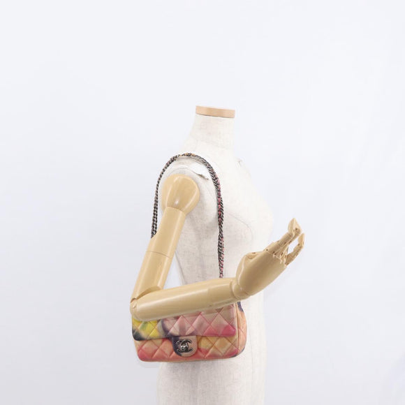 CHANEL Chain Matelasse 23 Shoulder Bag Lamb Skin Pink CC Auth 156629SAV