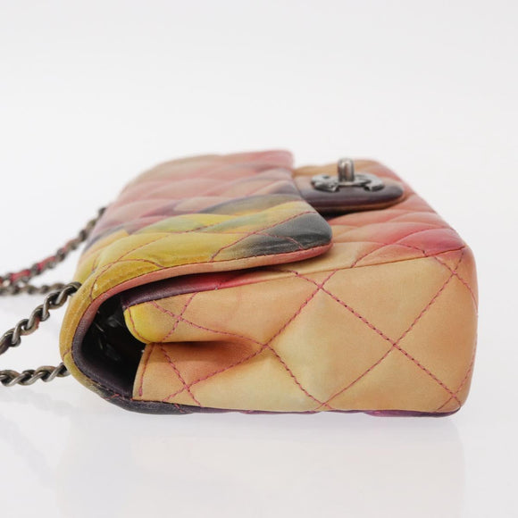 CHANEL Chain Matelasse 23 Shoulder Bag Lamb Skin Pink CC Auth 156629SAV