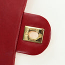 CHANEL Mini Matelasse 17 Hand Bag Lamb Skin Red Gold CC Auth 156630-16