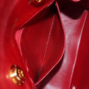 CHANEL Mini Matelasse 17 Hand Bag Lamb Skin Red Gold CC Auth 156630-23