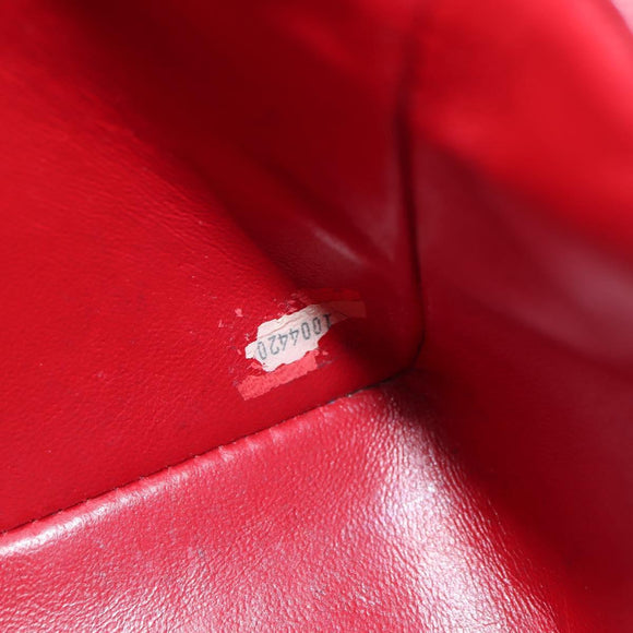 CHANEL Mini Matelasse 17 Hand Bag Lamb Skin Red Gold CC Auth 156630