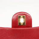 CHANEL Mini Matelasse 17 Hand Bag Lamb Skin Red Gold CC Auth 156630SAV-19