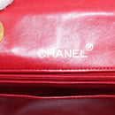 CHANEL Mini Matelasse 17 Hand Bag Lamb Skin Red Gold CC Auth 156630SAV-20