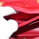 CHANEL Mini Matelasse 17 Hand Bag Lamb Skin Red Gold CC Auth 156630SAV-25