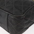 CHANEL Matelasse Chain Shoulder Bag Satin Gray Gold CC Auth 156631V-13