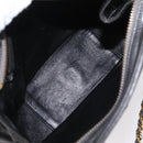 CHANEL Matelasse Chain Shoulder Bag Satin Gray Gold CC Auth 156631V-16