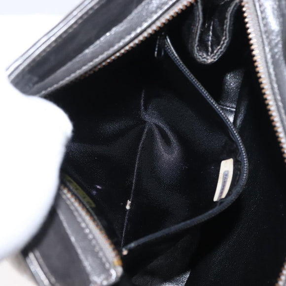 CHANEL Matelasse Chain Shoulder Bag Satin Gray Gold CC Auth 156631V