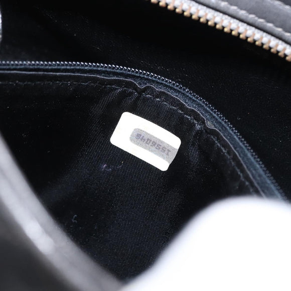 CHANEL Matelasse Chain Shoulder Bag Satin Gray Gold CC Auth 156631V