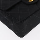 CHANEL Mini Matelasse 17 Chain Shoulder Bag Satin Black Gold CC Auth 156632SAM-12