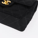 CHANEL Mini Matelasse 17 Chain Shoulder Bag Satin Black Gold CC Auth 156632SAM-13