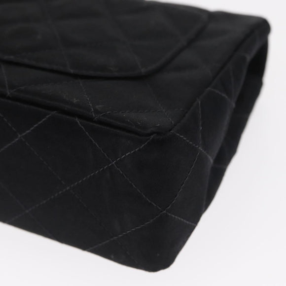 CHANEL Mini Matelasse 17 Chain Shoulder Bag Satin Black Gold CC Auth 156632SAM