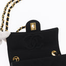 CHANEL Mini Matelasse 17 Chain Shoulder Bag Satin Black Gold CC Auth 156632SAM-18