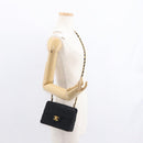 CHANEL Mini Matelasse 17 Chain Shoulder Bag Satin Black Gold CC Auth 156632SAM-29