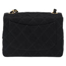 CHANEL Mini Matelasse 17 Chain Shoulder Bag Satin Black Gold CC Auth 156632SAM-5
