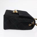 CHANEL Mini Matelasse 17 Chain Shoulder Bag Satin Black Gold CC Auth 156632SAM-6