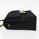 CHANEL Mini Matelasse 17 Chain Shoulder Bag Satin Black Gold CC Auth 156632SAM-7