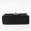 CHANEL Mini Matelasse 17 Chain Shoulder Bag Satin Black Gold CC Auth 156632SAM-11