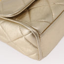 CHANEL Mini Matelasse 13 Chain Shoulder Bag Leather Gold CC Auth 156634SAM-17