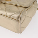 CHANEL Mini Matelasse 13 Chain Shoulder Bag Leather Gold CC Auth 156634SAM-18