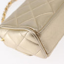 CHANEL Mini Matelasse 13 Chain Shoulder Bag Leather Gold CC Auth 156634SAM-19