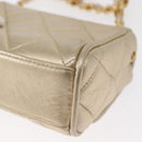 CHANEL Mini Matelasse 13 Chain Shoulder Bag Leather Gold CC Auth 156634SAM-20