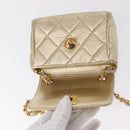CHANEL Mini Matelasse 13 Chain Shoulder Bag Leather Gold CC Auth 156634SAM-22