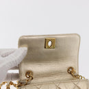 CHANEL Mini Matelasse 13 Chain Shoulder Bag Leather Gold CC Auth 156634SAM-24