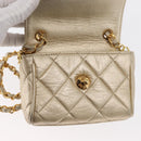 CHANEL Mini Matelasse 13 Chain Shoulder Bag Leather Gold CC Auth 156634SAM-25