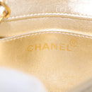 CHANEL Mini Matelasse 13 Chain Shoulder Bag Leather Gold CC Auth 156634SAM-26