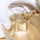 CHANEL Mini Matelasse 13 Chain Shoulder Bag Leather Gold CC Auth 156634SAM-28