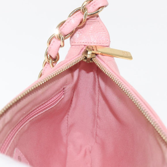 CHANEL Matelasse COCO Mark Chain Bag Caviar Skin Pink Gold CC Auth 156635SAM