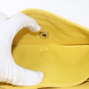 CHANEL Matelasse 25 Double Flap Chain Bag Lamb Skin Yellow CC Auth 156637SM-26