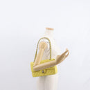 CHANEL Matelasse 25 Double Flap Chain Bag Lamb Skin Yellow CC Auth 156637SM-28