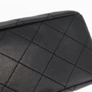 CHANEL Matelasse 25 Double Flap Chain Bag Lamb Skin Black Gold CC Auth 156638SAV-11