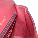 CHANEL Matelasse 25 Double Flap Chain Bag Lamb Skin Black Gold CC Auth 156638SAV-23