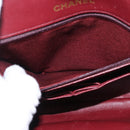 CHANEL Matelasse 25 Double Flap Chain Bag Lamb Skin Black Gold CC Auth 156638SAV-26