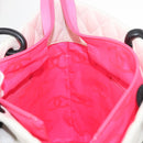 CHANEL Matelasse Medium Cambon Line Bag Calf Skin White Black CC Auth 156639V-21