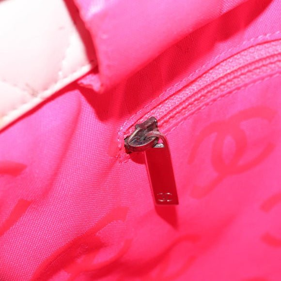 CHANEL Matelasse Medium Cambon Line Bag Calf Skin White Black CC Auth 156639V