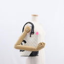 CHANEL Matelasse Medium Cambon Line Bag Calf Skin White Black CC Auth 156639V-28