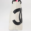 CHANEL Matelasse Medium Cambon Line Bag Calf Skin White Black CC Auth 156639V-7