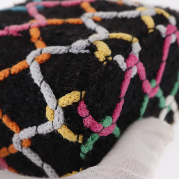 CHANEL Matelasse Chain Vanity Bag Tweed Multicolor Gold CC Auth 156640SM