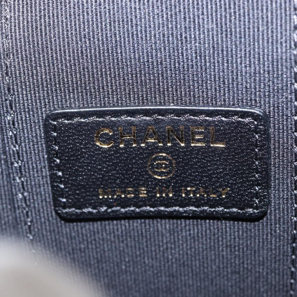 CHANEL Matelasse Chain Vanity Bag Tweed Multicolor Gold CC Auth 156640SM